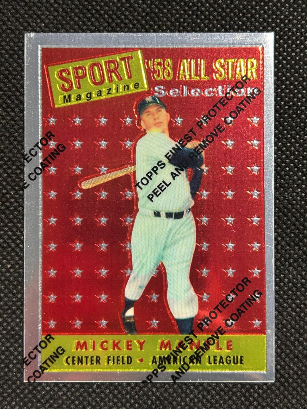 1996 Topps Finest Chrome Mickey Mantle #487 Yankees w/ Coating 1958 Reprint
